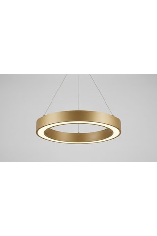 Simit Led Sarkıt Armatür Avize Çap 60 Cm Metalik Altın Kasa 3000 Kelvin Sarı Işık