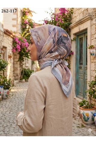 Moonscarfs Moonscarf Desenli Bambu Pamuk Eşarp 262-117 Çok Renkli