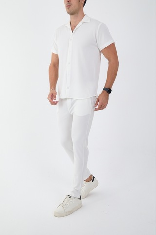 Mcz Beyaz Renk Slim Fit Erkek Pantolon - Gömlek Alt Üst Takım