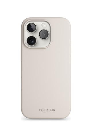 Vonmahlen Apple Uyumlu iPhone 16 Pro Magsafe Silikon Kılıf Krem