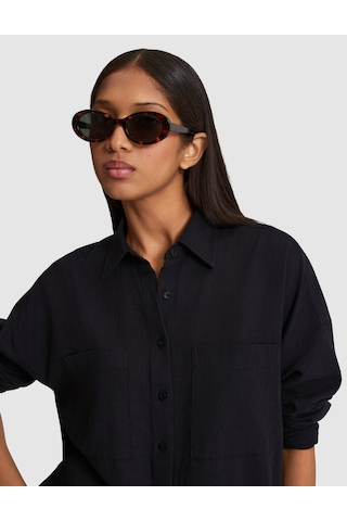 Pierre Cardin Kadın Siyah Gömlek Desenli 50328624-vr046
