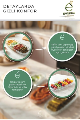 4 Lü Cam Kayık Sunum Tabağı Şeffaf Servis Tabağı Kahvaltılık Meze Çerez Tabak Oval Şık