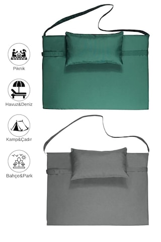 Reyo 2 Adet Taşınabilir Katlanır Plaj Havuz Minderi, Şezlong Minderi Kamp Yatağı Yeşil/açık Gri 8905-31500 Yeşil / Açık Gri