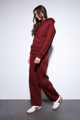 Antioch Kapüşonlu Basic Kadın Sweatshirt Bordo