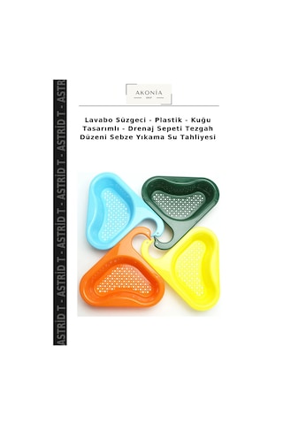 Lavabo Süzgeci - Plastik - Kuğu Tasarımlı - Drenaj Sepeti Tezgah Düzeni Sebze Yıkama Su Tahliyesi Çok Renkli