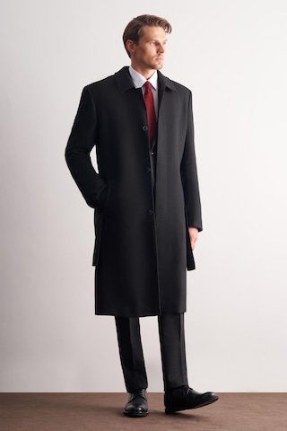 İmza Siyah 115 Cm Kaşe Polo Yaka Düz Esnek Garnisiz-biyesiz Comfort Fit Palto 1005245150 Siyah
