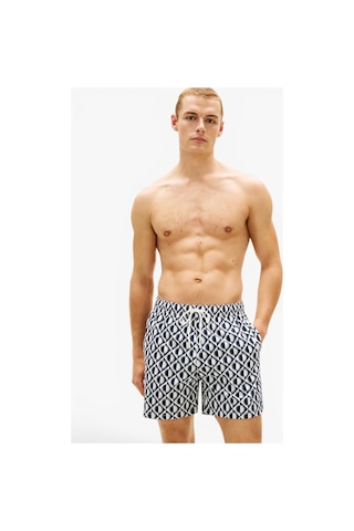 Tommy Hilfiger Medıum Drawstrıng Prınt Erkek Beyaz Deniz Şortu - Um0um03491-24259
