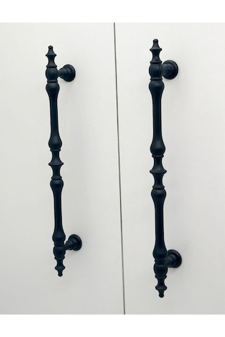 Şehzade Mat Siyah Mobilya Dolap Mutfak Çekmece Kulpu 96 Mm 9.6 Cm 2 Adet