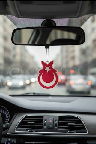 Türk Bayrağı Dikiz Ayna Süsü - Araba Hediyesi - Ay Yıldız Hediyelik Araba Süsü - Tek Taraflı