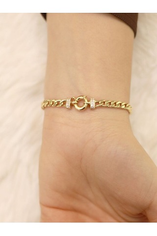 P Harfi Gurmet Bileklik Altın