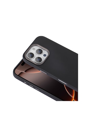 Apple Uyumlu iPhone 16 Pro Max Kılıf Magsafe Şarj Özellikli Pu Deri Tchs Adora Kapak-siyah Siyah