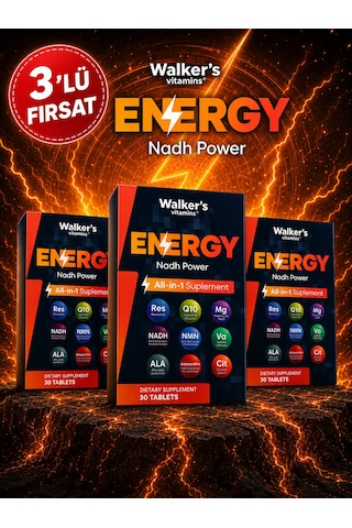 Energy Nadh Power 30 Tablet - 3 Lü Paket Nadh, Nmn, Q10 & Magnezyum