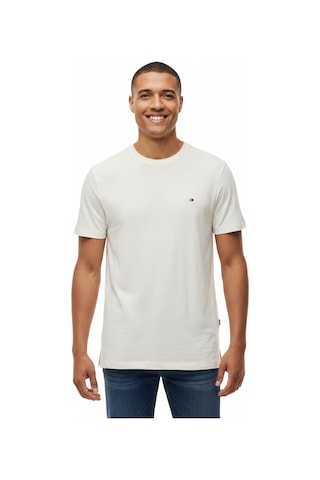 Tommy Hilfiger Crew Neck Slub Tee Erkek Beyaz T-shirt - Um0um03527