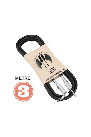 Gitar Jack Kablosu 10ft - 3m - Düz/L Gitar Keman Kemençe Bağlama