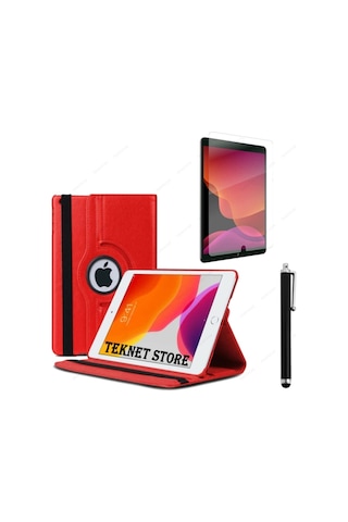 Apple Uyumlu iPad 5. 6. Nesil 2017 2018 9.7 Inc Tablet Standlı 360 Dönebilen Kılıf Kalem Ekran Koruyucu Kılıf