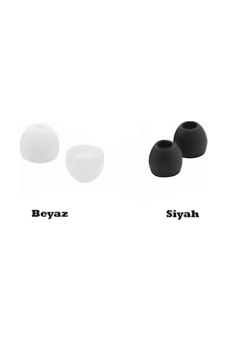 1 Çift 2 Adet Kulaklık Silikonu Samsung Uyumlu Büyük 12mm Beyaz