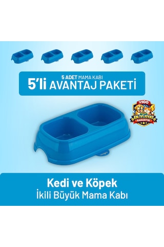 Kedi Ve Köpek İkili Büyük Mama Kabı - 5 Adet