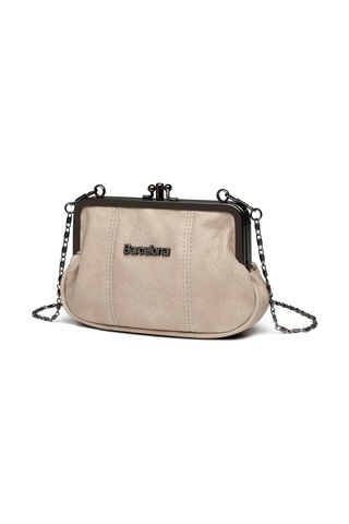 Smart Bags Mini Boy Yıkama Deri Burslu Kadın Kese 21-k Barcelona 1937-7 Koyu Bej