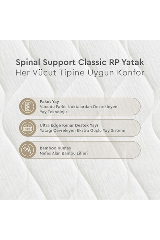 Yataş Bedding Spinal Support Classic Pocket Yaylı Ortopedik Yatak 160x200 cm