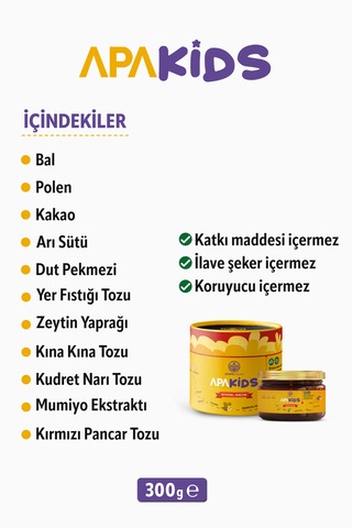 Apayrı Yaşam Çocuklara Özel Mumiyo Arı Sütü Polen Macun 300 G