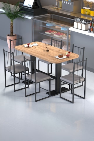 Klas 70/140 Yemek Masası, Mutfak Masası , Kafe Masası 1690 Atlantik Çam-siyah