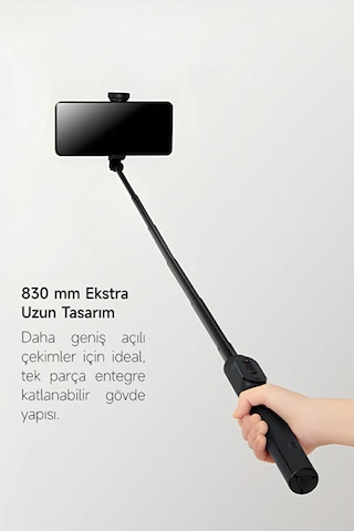 Mi Tripod Zoom Selfie Stick 2 Siyah Bluetooth Kumandalı Üçü Birarada Selfie Çubuğu Tripod