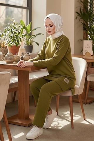 Bestenur Arma Detaylı İkili Takım 1730 - Yağ Yeşili