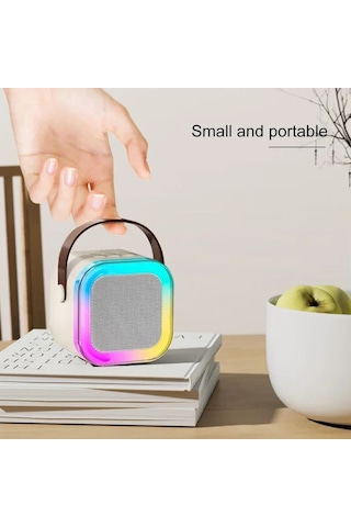 Mini Taşınabilir Bluetooth Karaoke Hoparlör Kablosuz Mikrofon Ses Bombası