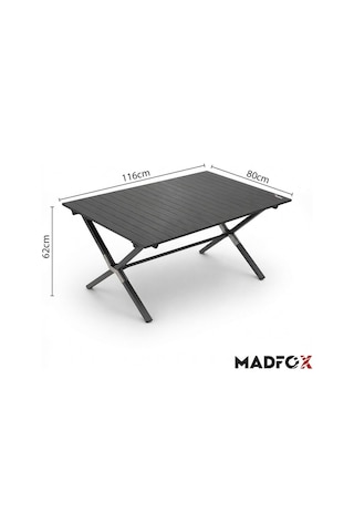 Madfox Foldex Katlanabilir Alüminyum Kamp Masası 6 Kişilik Gri