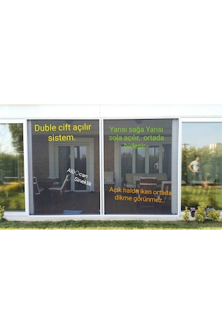 Pileli Sürgülü Katlanır Kapı Sineklik, Çift açılım