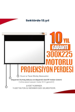 Sanper 300x225 Cm Motorlu Projeksiyon Perdesi