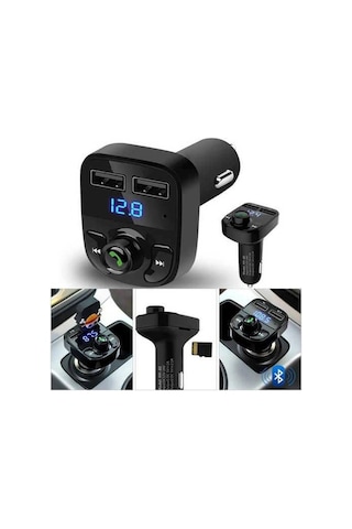 Car X8 Araç Bluetooth USB MP3 SD Kart Çakmaklık Fm Transmitter