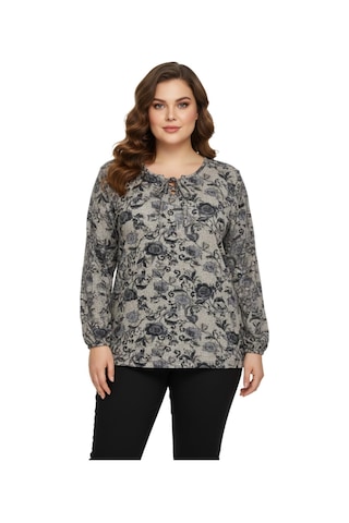 Wearon Kadın Yumoş Yaka Bağcıklı Modelli Bluz Bgl-st05138 Bej