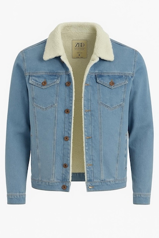 Zbd Erkek Slim Fit Kürklü Kot Ceket - 7432 Buz Mavi