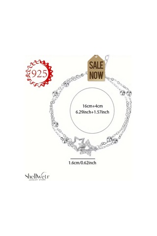 Starwhirl Yıldızlı 925 Gümüş Bileklik Gümüş Yıldız Bileklik Sevgiliye Verilecek Güzel Gümüş Hediye Çok Renkli