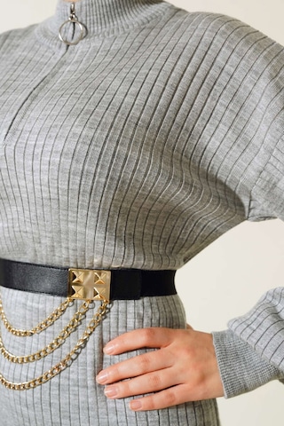 Bigdart 15900 Boydan Tesettür Triko Elbise - Gri