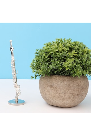 Shineyee 11 Cm Gümüş Renkli Bakır Müzik Aleti Modeli - Ev Ofis Dekorasyonu Hediyelik Kutulu El Yapımı Sanat Eseri