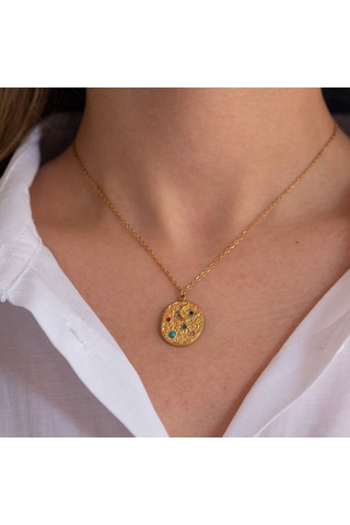 Çelik Kolye Kozmik Denge Model K-122 Altın