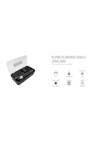 Klpro KLNM3820 3.6 V 2 AH Li-ion Şarjlı Tornavida + 25 Parça Vidalama Ucu