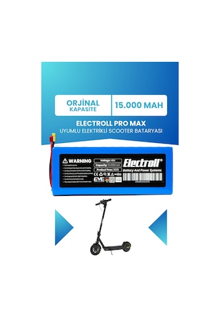 Electroll Pro Max Uyumlu Batarya Standart Kapasite 48v 15ah Elektrikli Scooter Bataryası Çok Renkli