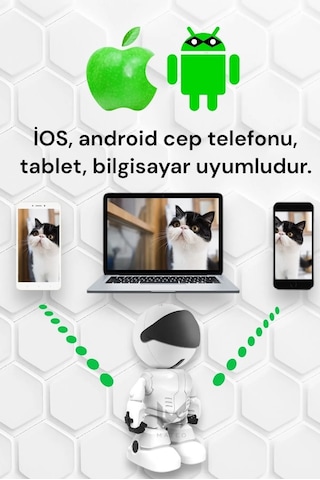 Otomatik Izleme Akıllı Robot Izleme Kamerası Kablosuz Wifi Ev Uza
