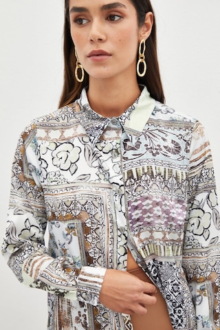 Sateen Klasik Desenli Gömlek - Camel