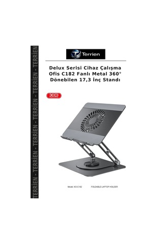 Delux Serisi Cihaz Çalışma Ofis C182 Fanlı Metal 360 Dönebilen 17,3 İnç Standı