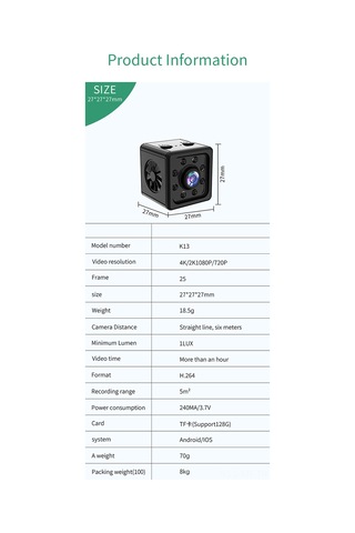 Mufunye K13 Full Hd 150 Geniş Açılı Gece Görüşlü Wifi Aksiyon Kamerası