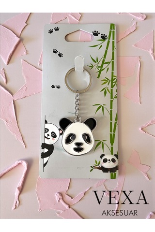 Panda Figürlü Metal Anahtarlık Çanta Süsü Hediyelik Özel Ambalajlı Ve Hediyeli Ürün