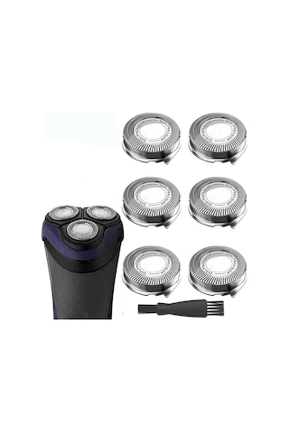 Hq8 Yedek Kafalar Elektrikli Tıraş Makineleri İçin Uygun, Oem Hq8 Kafaları Yükseltilmiş Tıraş Makinesi Yedek Bıçakları Serisi Pt720 At880 At810 7800, 6'li Paket Ve Fırça İle Uyumlu