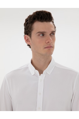 Pierre Cardin Erkek Beyaz Gömlek Desenli 50301583-vr013 Beyaz