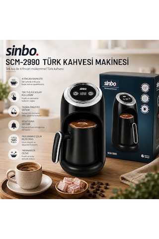 2in1 Elektrikli Türk Kahve Makinesi 4 Fincan Sesli Uyarı - Taşma Önleyici Sistem Scm-2990 5250