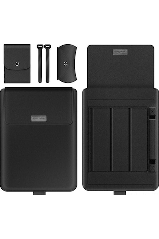 Jeemson Laptop Tutucu Ve Çantası 2'li 1 - 13/14/15.6 İnç Huawei Matebook, Macbook Uyumlu - Ergonomik Ekran Yükseltme, Isınma Önleme, Siyah Siyah