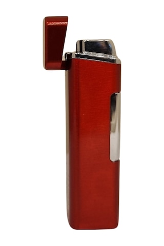 Kırmızı Tek Torch Pürmüz Metal Puro Çakmağı - Tr8037